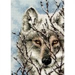 (image for) Gold Petites Wolf Counted Cross Stitch Kit